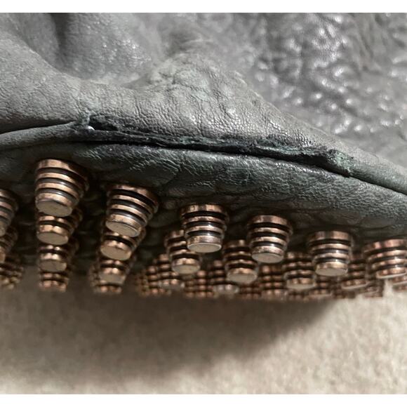 Alexander Wang Diego Hunter Green Studded Embellished Pebbled Leather Bag - Picture 10 of 12